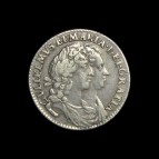 William and Mary sixpence obverse