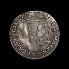 Philip and Mary sixpence obverse