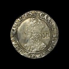 Charles I sixpence obverse