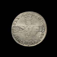 1697 sixpence reverse