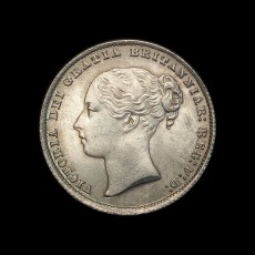 1861 shilling obverse
