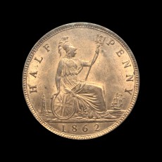 1862 halfpenny reverse
