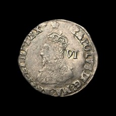 Charles I sixpence obverse