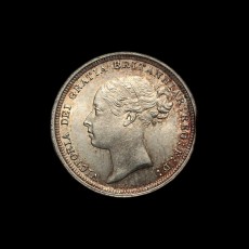1886 sixpence obverse
