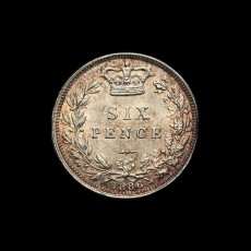 1886 sixpence reverse