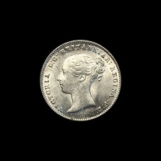 1854 threepence obverse