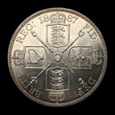 1887 double florin reverse