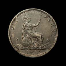 1875 H penny reverse