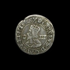 Charles I threepence obverse