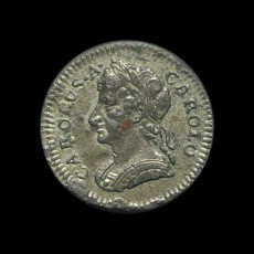 Charles II tin farthing obverse