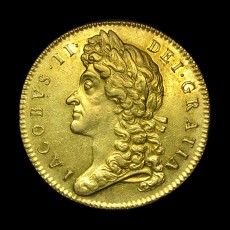 James II five guineas obverse
