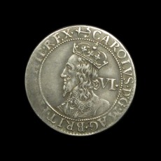 Charles I sixpence obverse