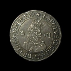 Charles I sixpence obverse