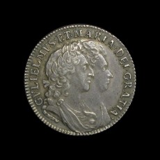 William and Mary shilling obverse