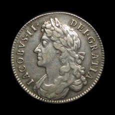 James II halfcrown obverse