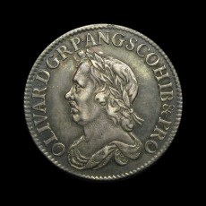 Cromwell shilling obverse