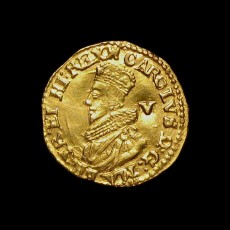 Charles I gold crown obverse