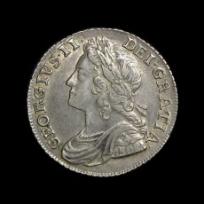 George II shilling obverse