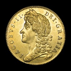James II five guineas obverse