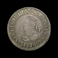 Charles I sixpence obverse