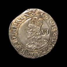 Charles I sixpence obverse