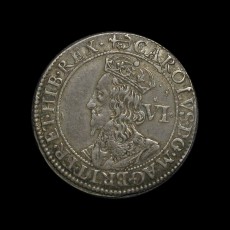 Charles I sixpence obverse