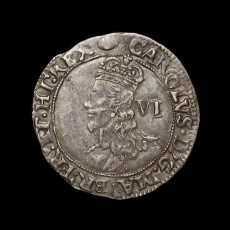Charles I sixpence obverse