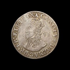 Charles I sixpence obverse