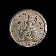 George I halfpenny reverse