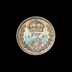 1887 proof threepence reverse