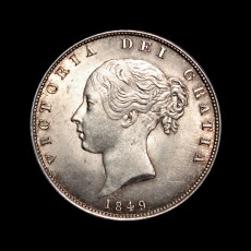 1849 halfcrown obverse