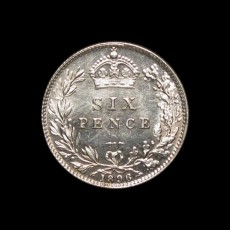 Victoria old head sixpence reverse