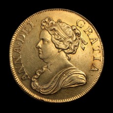 Anne five guineas obverse