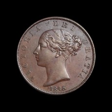 1845 halfpenny obverse