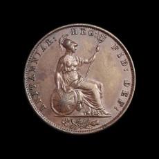 1845 halfpenny reverse