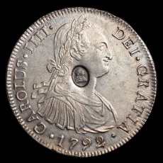 George III countermarked dollar obverse
