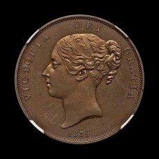 Victoria Proof copper penny obverse