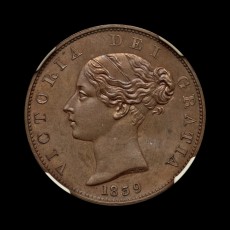 Victoria Proof copper halfpenny obverse