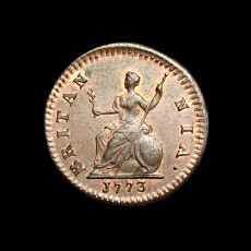 1773 farthing reverse