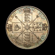 1890 double florin reverse