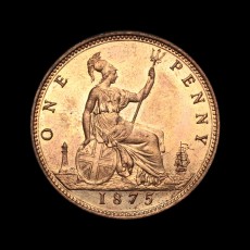 1875 penny reverse