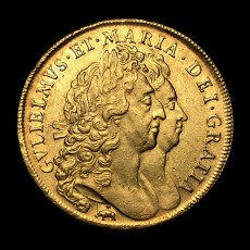 William and Mary five guineas obverse