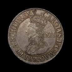 Charles I finework shilling obverse