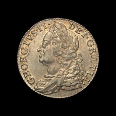 George II shilling obverse