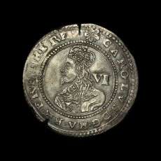 Charles I sixpence obverse