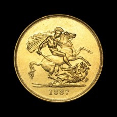 1887 five pounds reverse