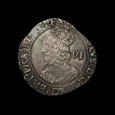 Charles I sixpence obverse