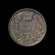 Victoria sixpence reverse