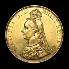 1887 five pounds obverse