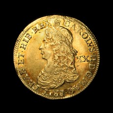 Charles II unite obverse